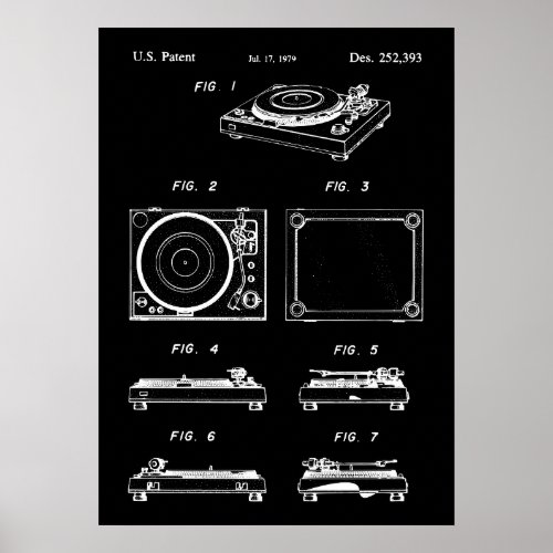 Turntable Record Player Poster Patent