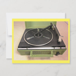 Turntable Record Player Retro Tech Listening Party Invitation