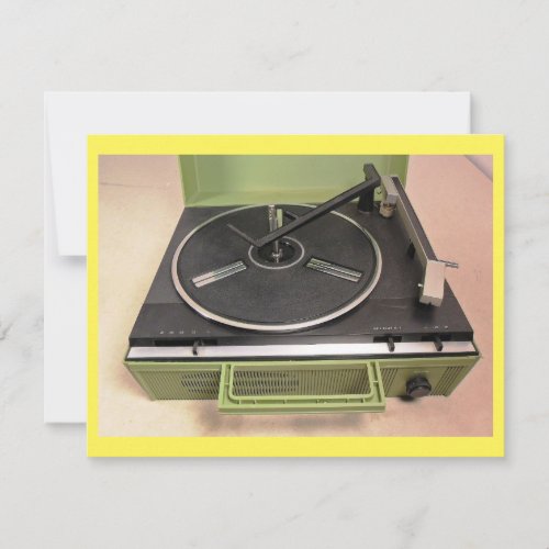 Turntable Record Player Retro Tech Listening Party Invitation