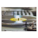 Turntable Record Vinyl Music Sound Retro Vintage Cloth Placemat at Zazzle