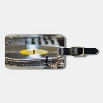 Turntable Record Vinyl Music Sound Retro Vintage Luggage Tag by Everstock at Zazzle