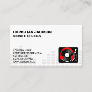 Turntable Vinyl Equalizer Background Business Card