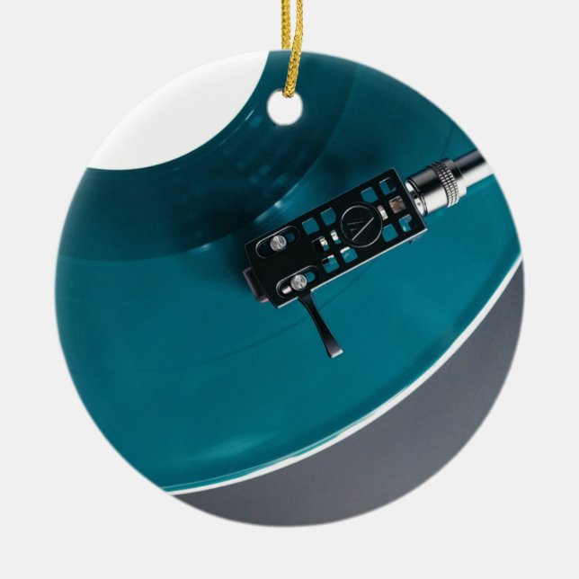 Turntable Vinyl Record Album Music Ceramic Ornament (Front)