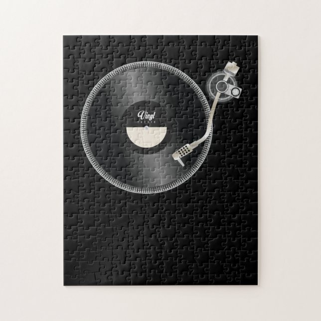 turntable vinyl record disk flat jigsaw puzzle (Vertical)
