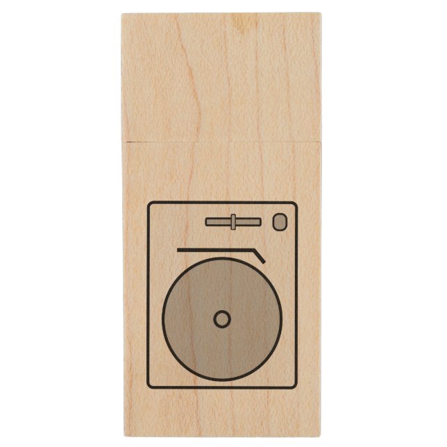 Turntable wood flash drive (Front Vertical)