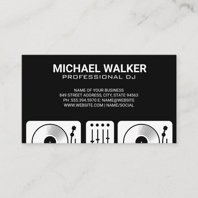 Turntables | DJ Business Card (Front)