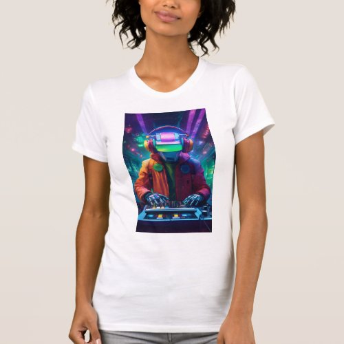 Turntables vs AI DJ Battle T_Shirt Designs