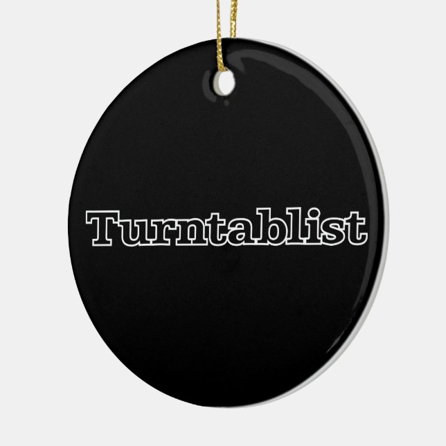 Turntablist Ceramic Ornament (Left)
