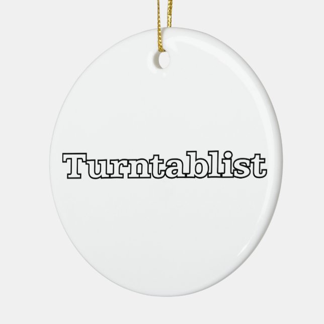 Turntablist Ceramic Ornament (Left)