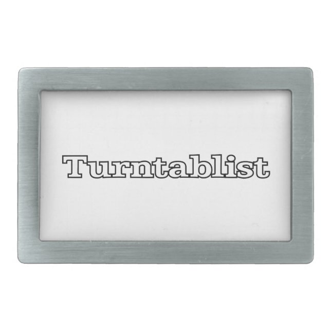 Turntablist Rectangular Belt Buckle (Front)