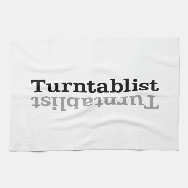 Turntablist ʇsılqɐʇuɹn⊥ kitchen towel (Horizontal)