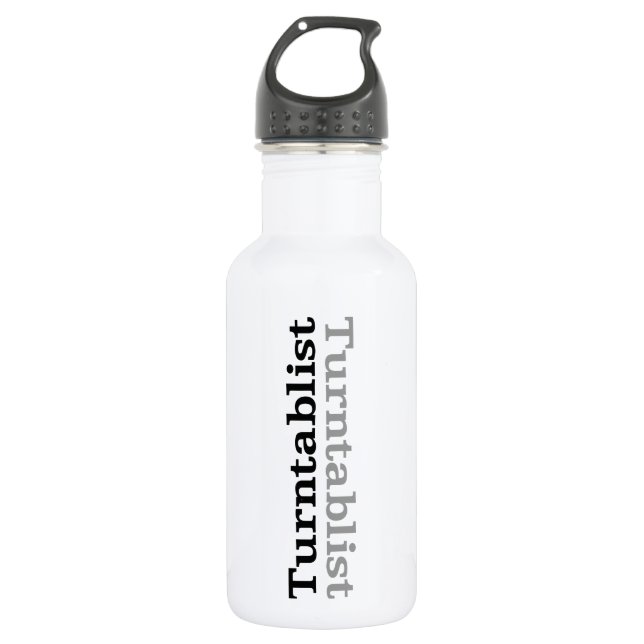 Turntablist ʇsılqɐʇuɹn⊥ water bottle (Front)