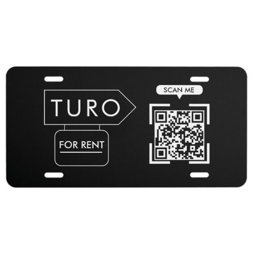 Turo Host For Rent QR Code Car  License Plate