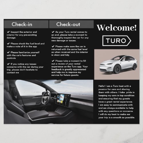 Turo Welcome Car Rental Brochure Guest  Car Manual