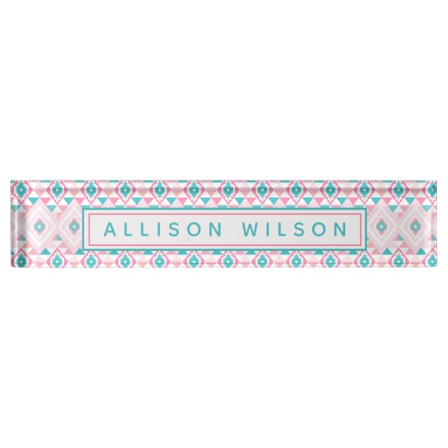 Turqoise and Pink Aztec Pattern