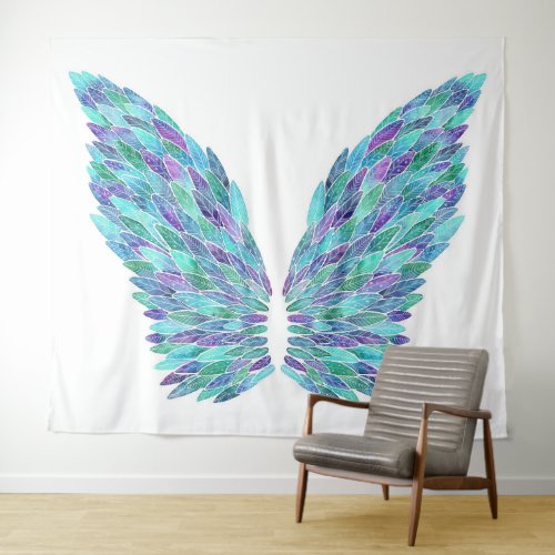 Turqoise Angel Wings Tapestry