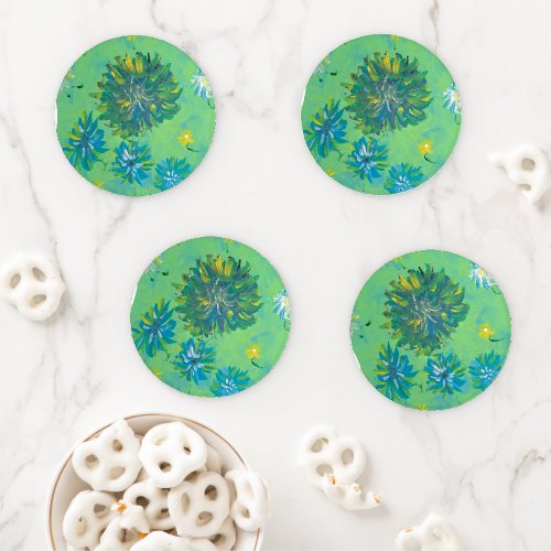 Turqoise Twinkles Floral Coasters