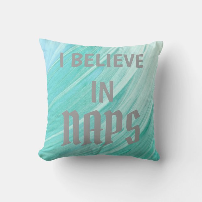 Turqoise wave throw pillow (Front)