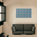 Turqouise and Pink Cube Pattern Rug
