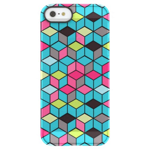 Turqouise and Pink Cube Pattern Permafrost iPhone SE55s Case