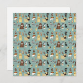turqouise background dogs pattern. (Front/Back)