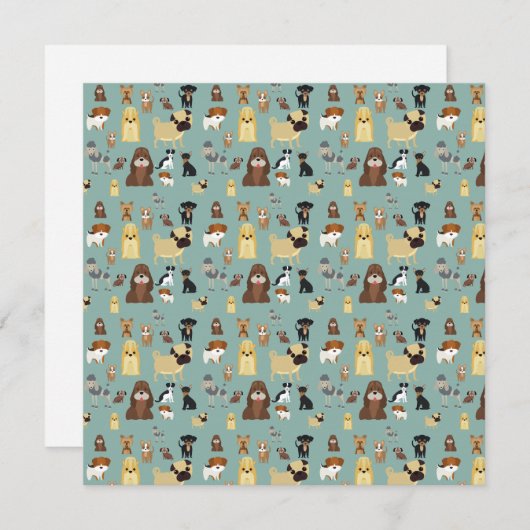 turqouise background dogs pattern. (Front/Back)