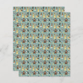 turqouise background dogs pattern. (Front/Back)