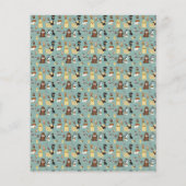 turqouise background dogs pattern. (Back)