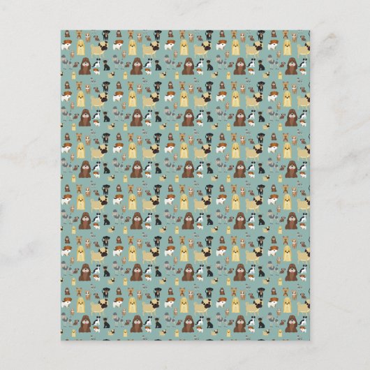 turqouise background dogs pattern. (Front)