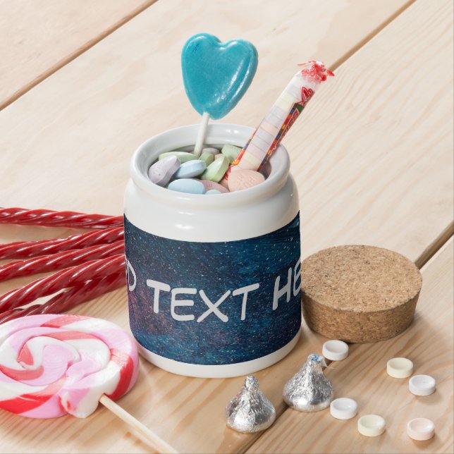 Turqouise Galaxy Paint Sparkles Candy Jar (In Situ)