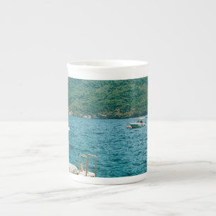 Turqouise waters of Perast - Montenegro Bone China Mug