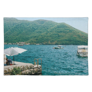 Turqouise waters of Perast - Montenegro Cloth Placemat