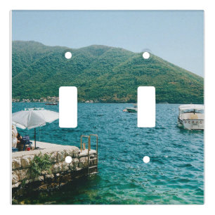 Turqouise waters of Perast - Montenegro Light Switch Cover