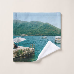 Turqouise waters of Perast - Montenegro Wash Cloth