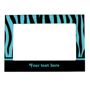 Turquiose and black zebra print to personalize magnetic frame
