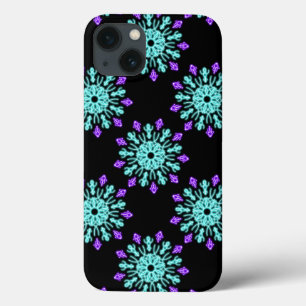 Turquiose and purple neon flower Case-Mate iPhone 13 Case
