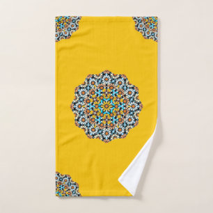 Turquise and Yellow Marble Moroccan Mosaic Hand Towel