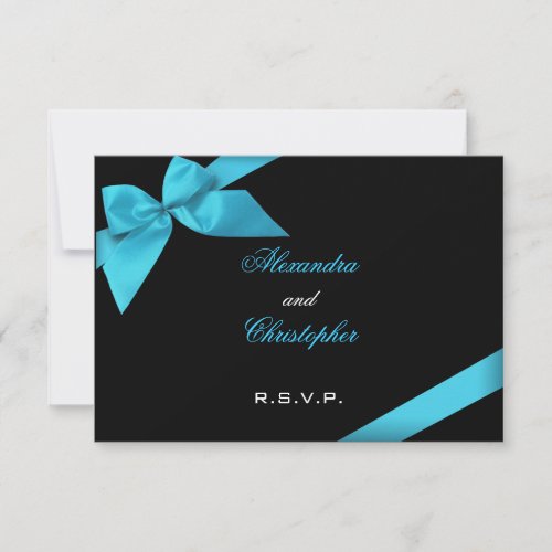 Turquise Ribbon Wedding RSVP