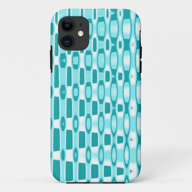 Turquois and White abstract Case-Mate iPhone Case (Back)