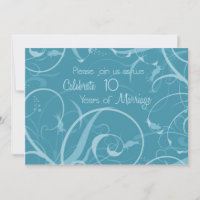 Turquoise Foliage 60th Wedding Anniversary Invitation