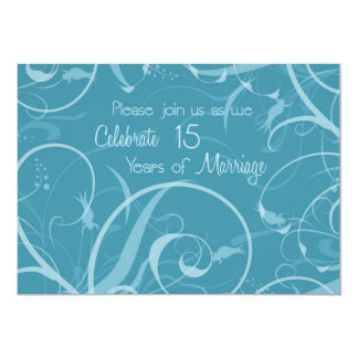 Turquoise 15th Wedding Anniversary Invitation