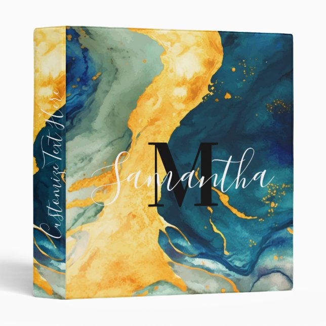 Turquoise 3 Ring Binder (Front/Spine)