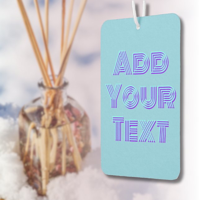 Turquoise 3D Indigo Modern Name Funny Sky Blue Air Freshener (Creator Uploaded)