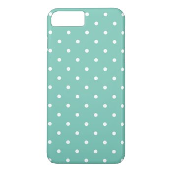 Turquoise 50s Polka Dot Iphone 7 Plus Case by ipad_n_iphone_cases at Zazzle