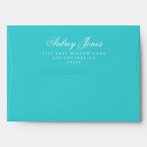 Turquoise A7 Pre_Addressed Linen Envelopes