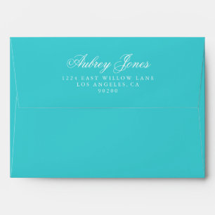 Turquoise A7 Pre-Addressed Linen Envelopes