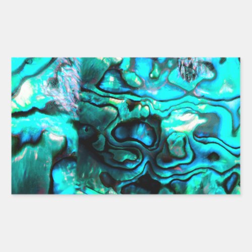 Turquoise abalone paua shell detail rectangular sticker