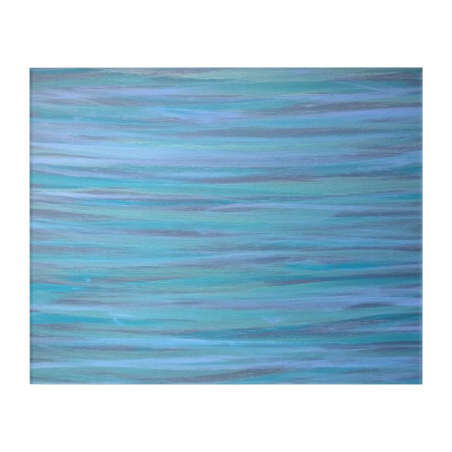 Turquoise Abstract | Blue Teal Calm Brushstroke Acrylic Print (Front)