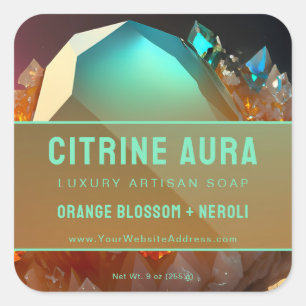 Turquoise Abstract Citrine Fantasy Product Label