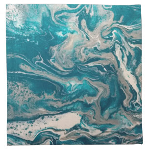 Turquoise Abstract Cloth Napkins (set of 4)